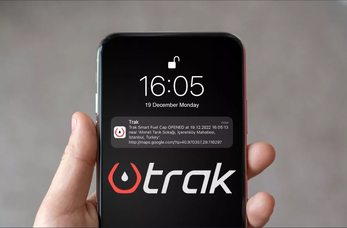 TRAK Smart Fuel Cap in use