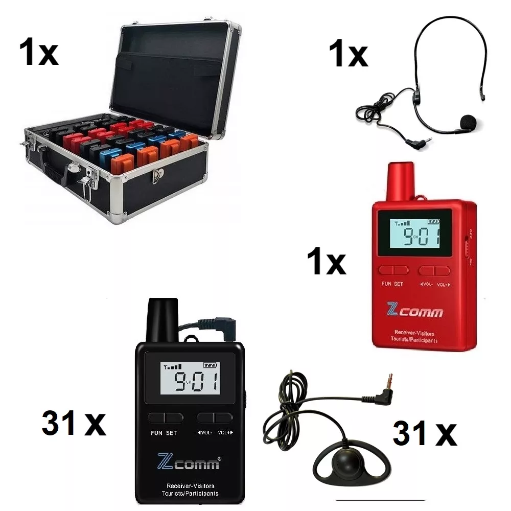Zcomm Wireless Tour Guide System Set