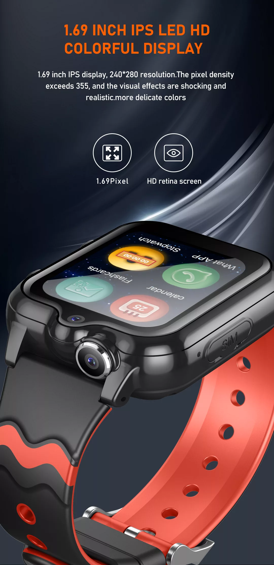Wonlex KT18 Android 8.1 4G παιδικό smartwatch με 2 κάμερες / GPS/ SOS/ βιντεοκλήση- WiFi- Bluetooth (ροζ χρώμα)