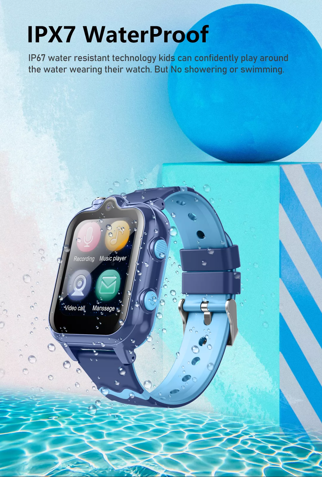 Wonlex KT18 Android 8.1 4G παιδικό smartwatch με 2 κάμερες / GPS/ SOS/ βιντεοκλήση- WiFi- Bluetooth (ροζ χρώμα)