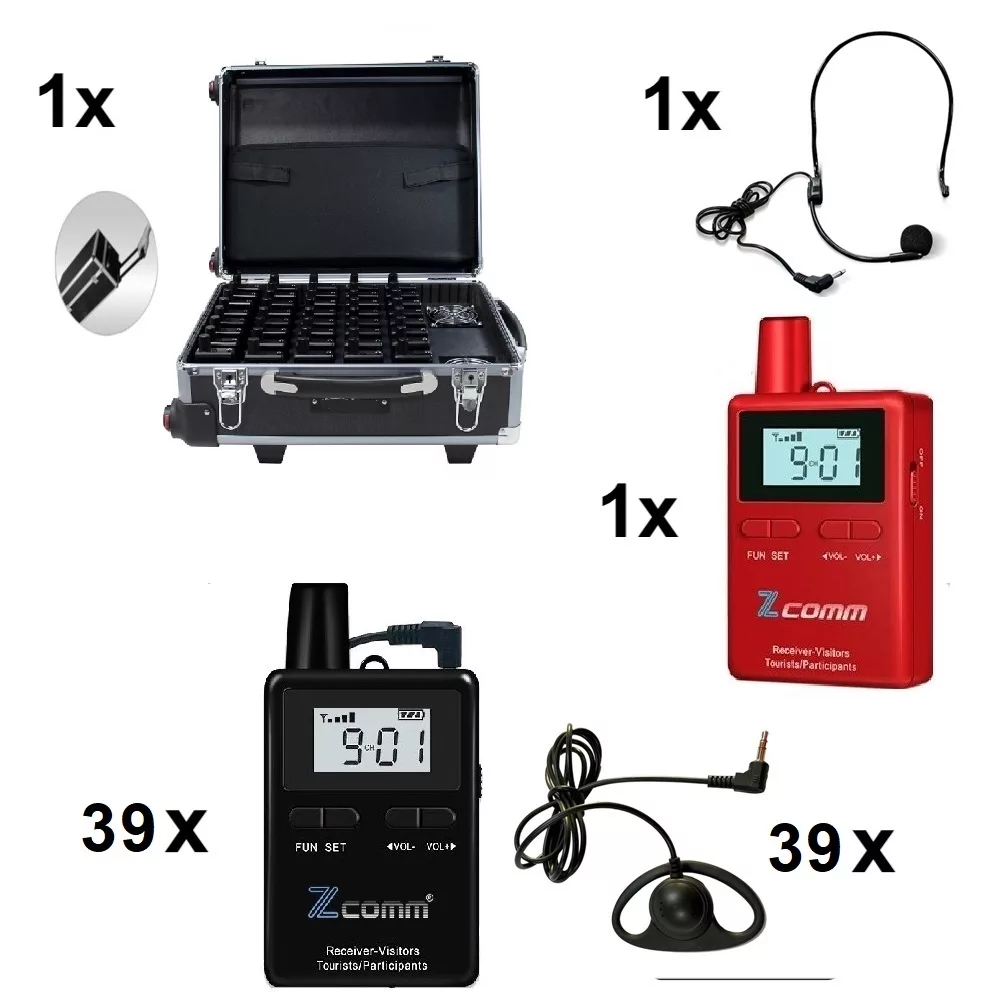 Zcomm Wireless Tour Guide System Set