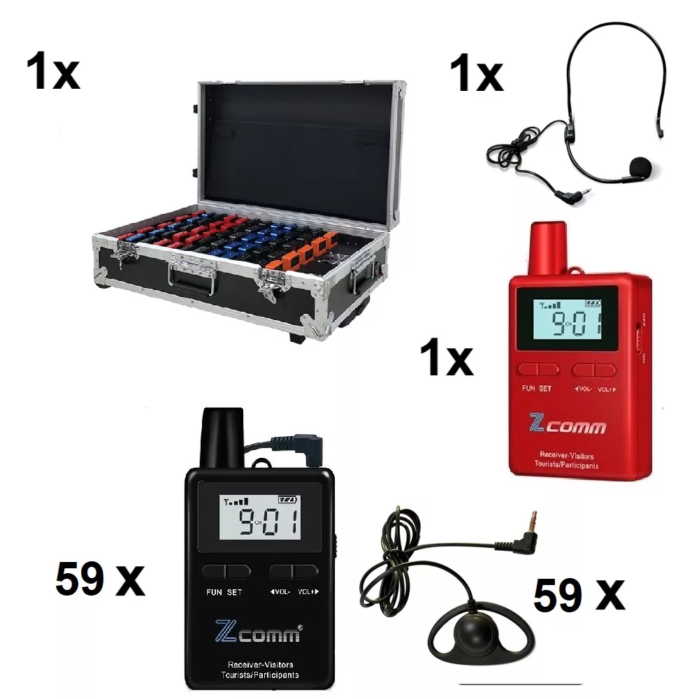 Zcomm Wireless Tour Guide System Set