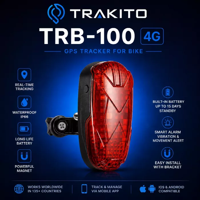 TRAKITO™ TRB-100 GPS Tracker – Ασφάλεια & Παρακολούθηση Ποδηλάτου