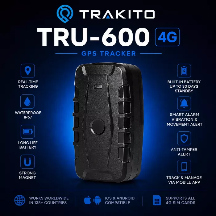 TRAKITO™ TRU-600 Φορητό GPS Tracker με ενσωματωμένη SIM κάρτα