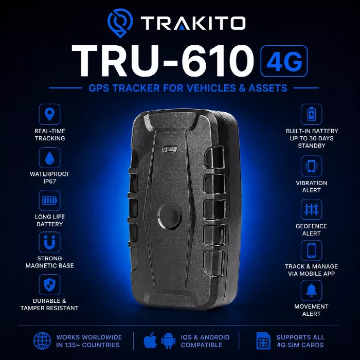TRAKITO™ TRU-610 Φορητό GPS Tracker με ενσωματωμένη SIM κάρτα