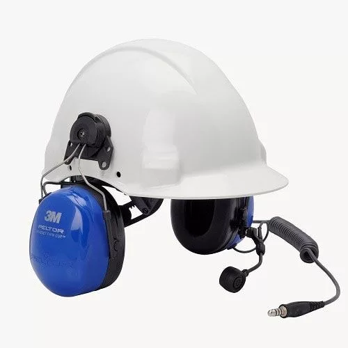 Motorola PMLN6333A ATEX Twin Cup Headset with Helmet Attachment Boom Mic
