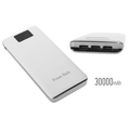 Power bank 5V/30000mAh με 3 θύρες USB και LCD οθόνη - Λευκό