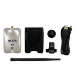 ALFA Network AWUS036NHR | 2.4 GHz, WLAN USB Adapter, 150 MBit, Realtek RTL8188RU με βάση στήριξης.