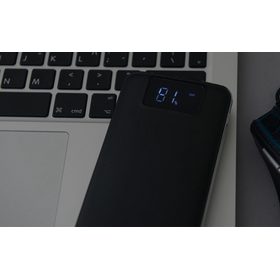 Power bank 5V/20000mAh με 2 θύρες USB, φακό και LCD οθόνη - Μαύρο