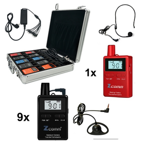 ZP-10 Σετ Ξενάγησης Zcomm | Βαλίτσα με 9 Δέκτες ZC-300 & 1 Πομπό ZC-400