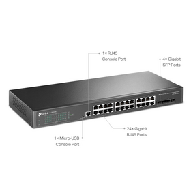 TP-LINK L2+ managed switch TL-SG3428, 24-Port Gigabit, 4x SFP, Ver. 2.0