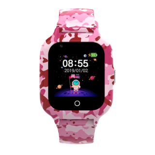 Wonlex KT22s Android 4G παιδικό smartwatch με κάμερα - βιντεοκλήση- GPS - σύνδεση σε WiFi -Pink camo
