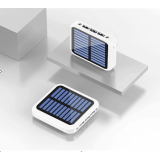 Ηλιακό Power Bank φορτιστής 5V-5000mAh σε λευκό χρώμα και 3 θύρες USB