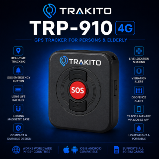 TRAKITO™ TRP-910 GPS/LBS/WiFi/SOS tracker με ενσωματωμένη SIM κάρτα