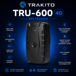 TRAKITO™ TRU-600 Φορητό GPS Tracker με ενσωματωμένη SIM κάρτα