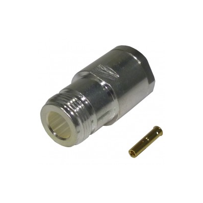 N Female clamp Connector, Straight, Cable RG8, 213, 393