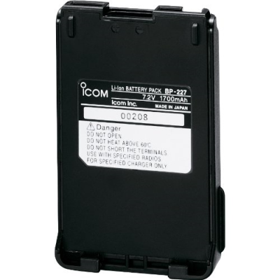 BP-227 Γνήσια μπαταρία Li-Ion (7.4V/1700mAh) για πομποδέκτες ICOM
