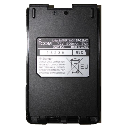 BP-227AX 7.2V 1700mAh Li-Ion Γνήσια μπαταρία αντιεκρηκτικού τύπου για πομποδέκτες ICOM