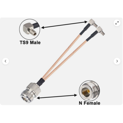 Pigtail N-(F)- 2 x TS9/CRC9