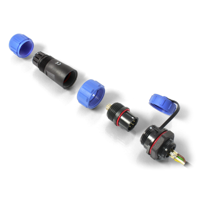 Outdoor power socket & plug - 4 PIN set (pin and input/output)
