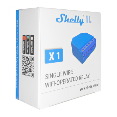 Shelly 1L Smart Mini Ρελέ , Λειτουργία χωρίς Ουδέτερο & Υποστήριξη Ale-Retour Χωρίς Αλλαγή Καλωδίων