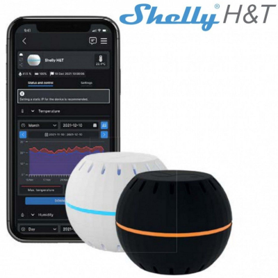 Shelly H&T Αισθητήρας Θερμοκρασίας & Υγρασίας Smart Wi-Fi (λευκό χρώμα)