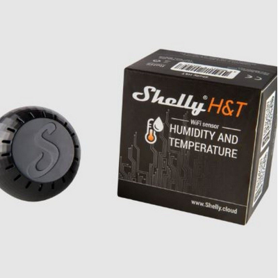 Shelly H&T Αισθητήρας Θερμοκρασίας & Υγρασίας Smart Wi-Fi (μαύρο χρώμα)