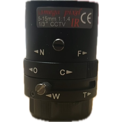 CCTV LENS MegaPixel,IR,Aspheric,Multi-point Zoom,5-15mm,Manual  Iris, F1.4,CS Mount, 1/3"
