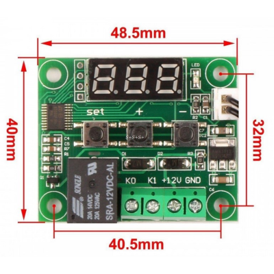 W1209 Ψηφιακός Ελεγκτής Θερμοκρασίας DC12V με Ρελέ & Αισθητήρα NTC